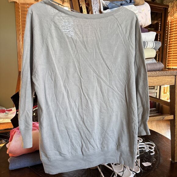 The North Face Gray Purple Logo Scoop Neck 3/4 Long Sleeve T-Shirt Med Women’s - Picture 4 of 5